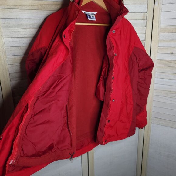 Columbia Core Interchange Womens Medium Fleece Jacket Red Winter Coat - Picture 2 of 14